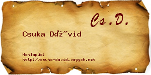 Csuka Dávid névjegykártya